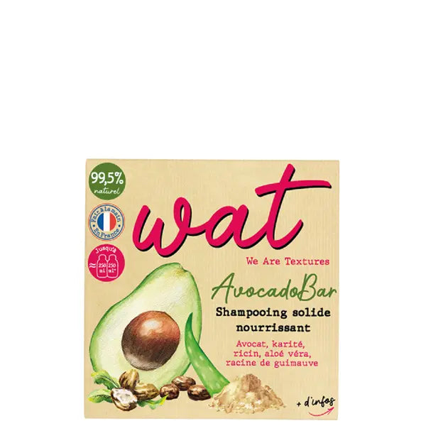 WAT Shampooing solide nourrissant AvocadoBar 99,5% naturel Fabriqué en France