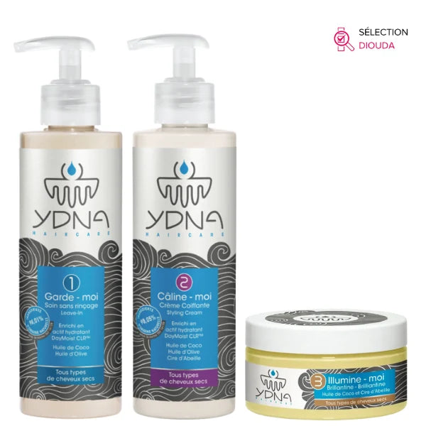 YDNA Trio de Soins Coiffants pour cheveux afro secs